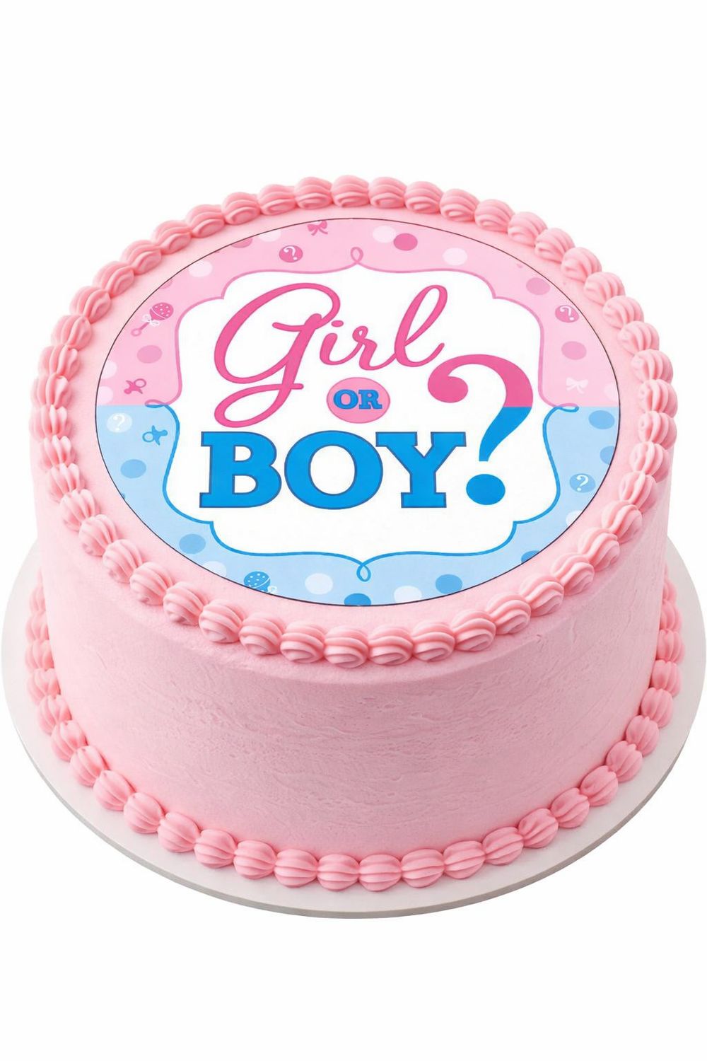 Baby Shower Gender Reveal Edible Cake & Cupcake Decor
