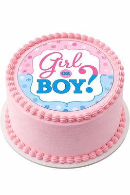 Baby Shower Gender Reveal Edible Cake & Cupcake Decor