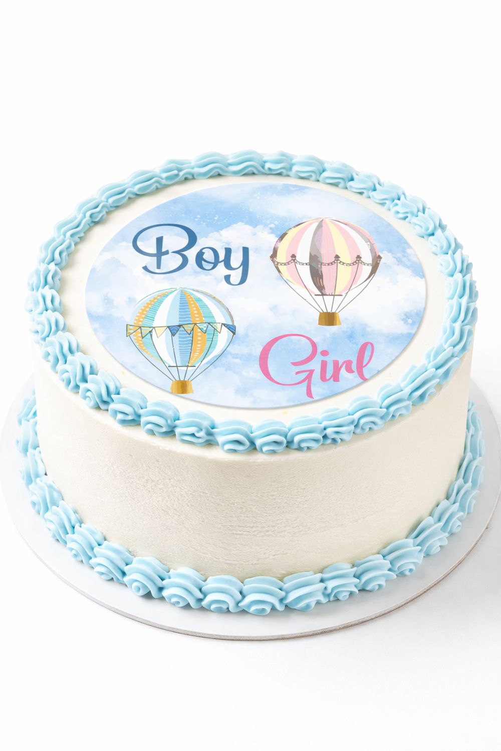 Baby Shower Gender Reveal Edible Cake & Cupcake Decorations