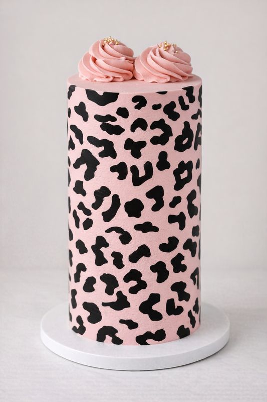 Cheetah Pattern Edible Icing Cake Toppers & Wrap Designs