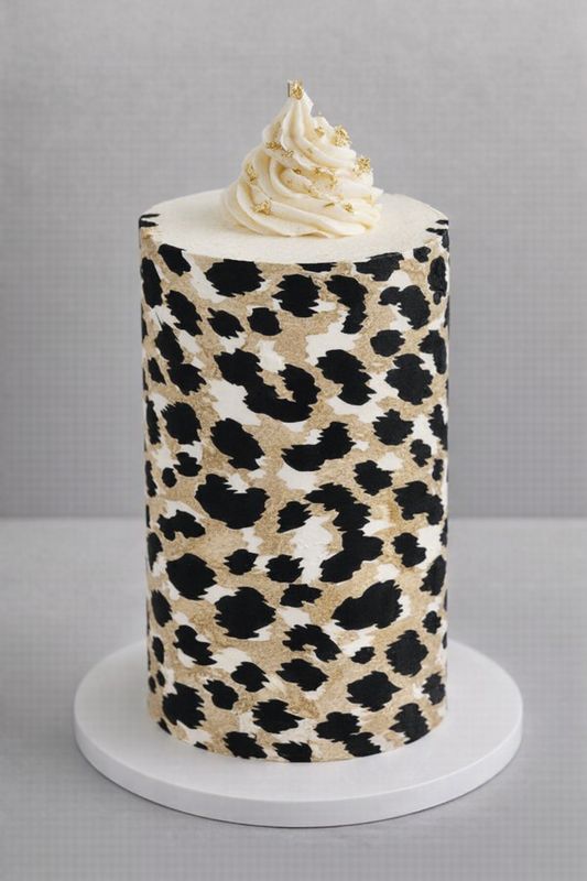 Cheetah Pattern Edible Icing Cake Toppers & Wrap Designs