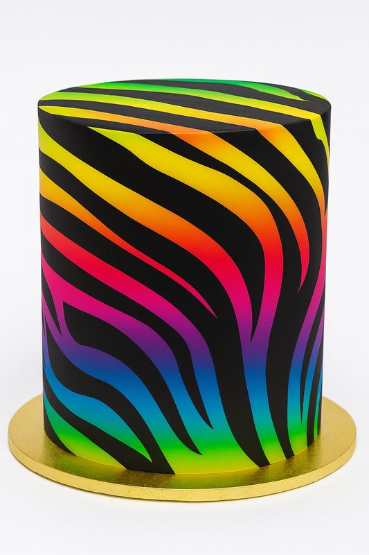 Zebra Print Rainbow Edible Icing Cake & Cupcakes/Cake Wraps – Animal Pattern Cake Decorations Zebra Print Rainbow Edible Icing Cake & Cupcakes/Cake Wraps – Animal Pattern Cake Decorations