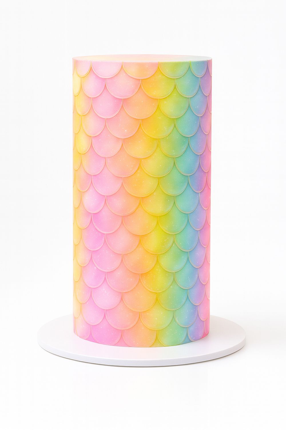 Mermaid Print Rainbow Edible Icing Cake & Cupcake Toppers - Cake Wrap & Pattern Decorations