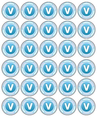 V Bucks Fortnite Edible Icing Cupcake Gaming Decorations (2 Sizes) V Bucks Fortnite Edible Icing Cupcake Gaming Decorations (2 Sizes)