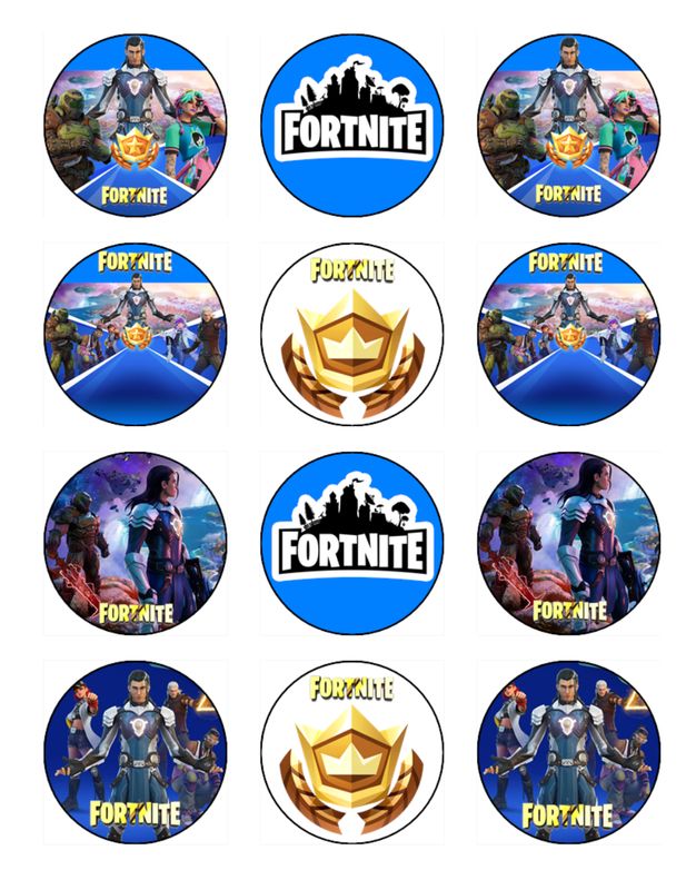 Fortnite Edible Cake Toppers - Edible Fortnite Decorations - Icing – Size: 5cm
