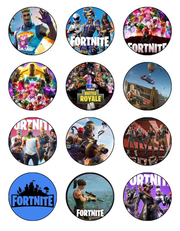 Fortnite Edible Cake Toppers - Edible Fortnite Decorations - Icing – Size: 5cm