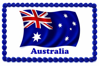 Australian Flag Edible Cake Topper – Perfect for Events Australian Flag Edible Cake Topper – Perfect for Events