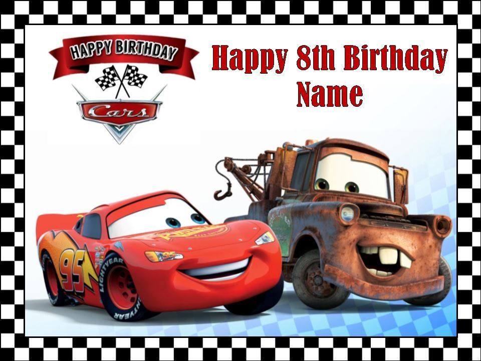 Cars Lightning McQueen Edible Icing Cake & Cupcake Toppers