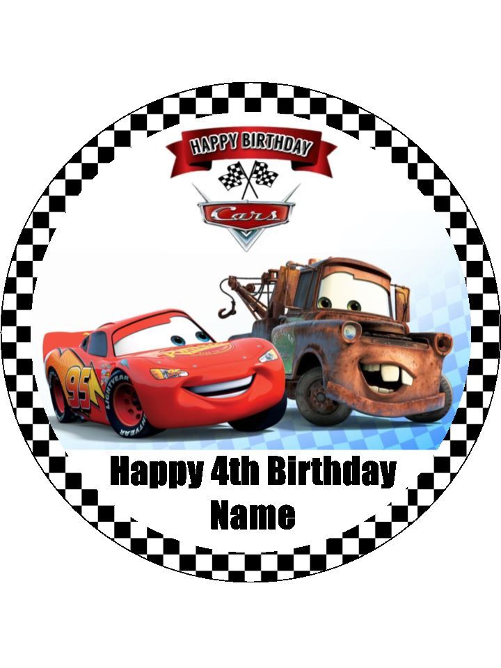 Cars Lightning McQueen Edible Icing Cake & Cupcake Toppers