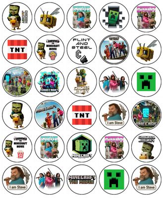 Minecraft Cupcake Toppers - Chicken Jockey Cupcake Toppers - Edible Icing Minecraft Cupcake Toppers - Chicken Jockey Cupcake Toppers - Edible Icing