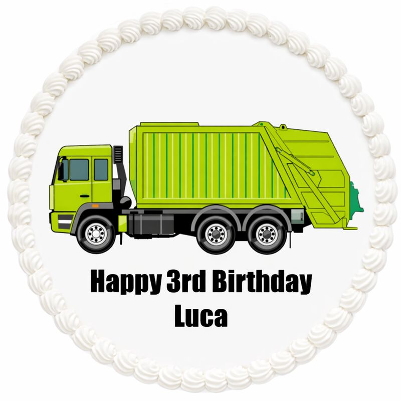 Garbage Truck Cake Decorations – Edible Cake & Cupcake Toppers