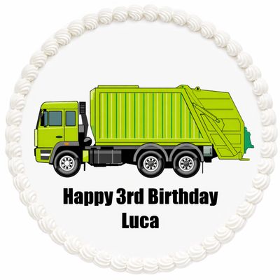Garbage Truck Cake Decorations – Edible Cake & Cupcake Toppers