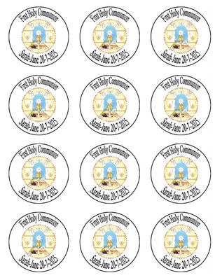 First Holy Communion Edible Icing Cupcake Decorations First Holy Communion Edible Icing Cupcake Decorations