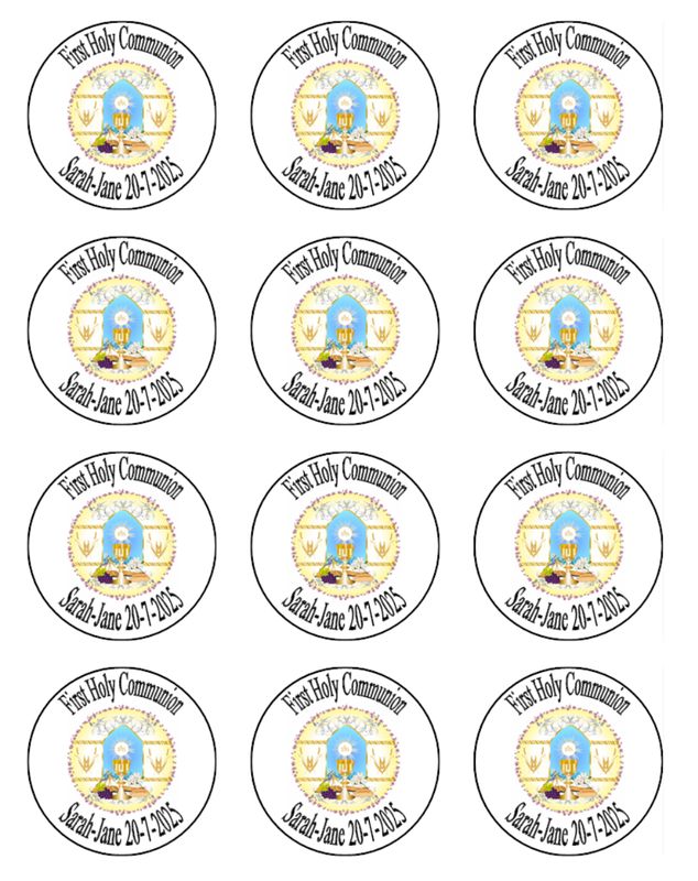 First Holy Communion Edible Icing Cupcake Decorations