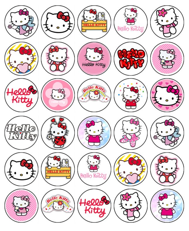 Hello Kitty Edible Cupcake Toppers | Custom Designs