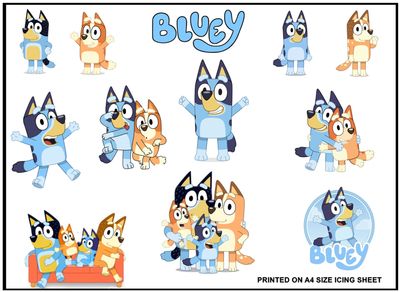Bluey Edible Icing Cake Toppers A4 – Fun Party Cut-Outs Bluey Edible Icing Cake Toppers A4 – Fun Party Cut-Outs