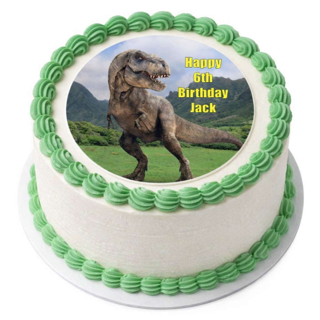 Dinosaur T-Rex Edible Icing Cake Toppers – Jurassic Park Party Decorations