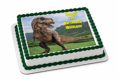 Dinosaur T-Rex Edible Icing Cake Toppers – Jurassic Park Party Decorations Dinosaur T-Rex Edible Icing Cake Toppers – Jurassic Park Party Decorations
