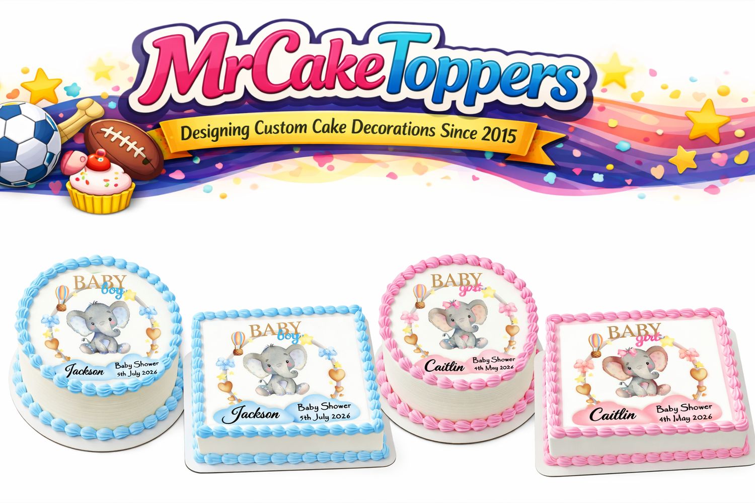 Baby Shower & Gender Reveal Edible Cake & Cupcake Toppers ???