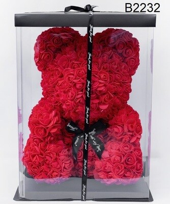 Teddy Bear red with artificial roses!!!