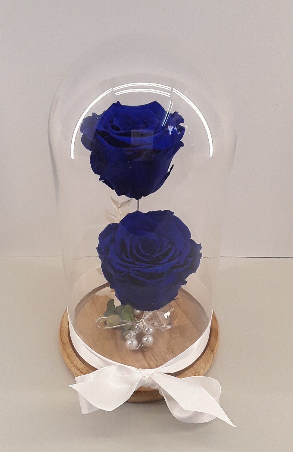F03---Blue (2) forever rose in glass!!!