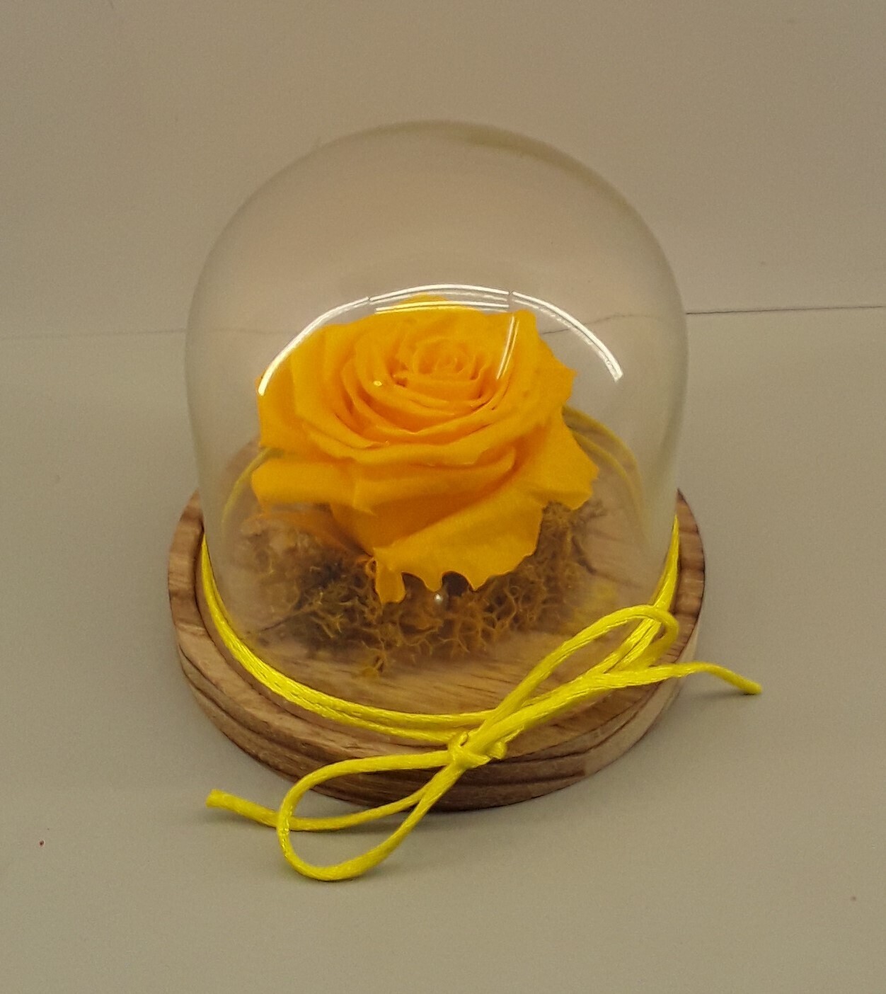 F02--Yellow forever rose in glass!!!