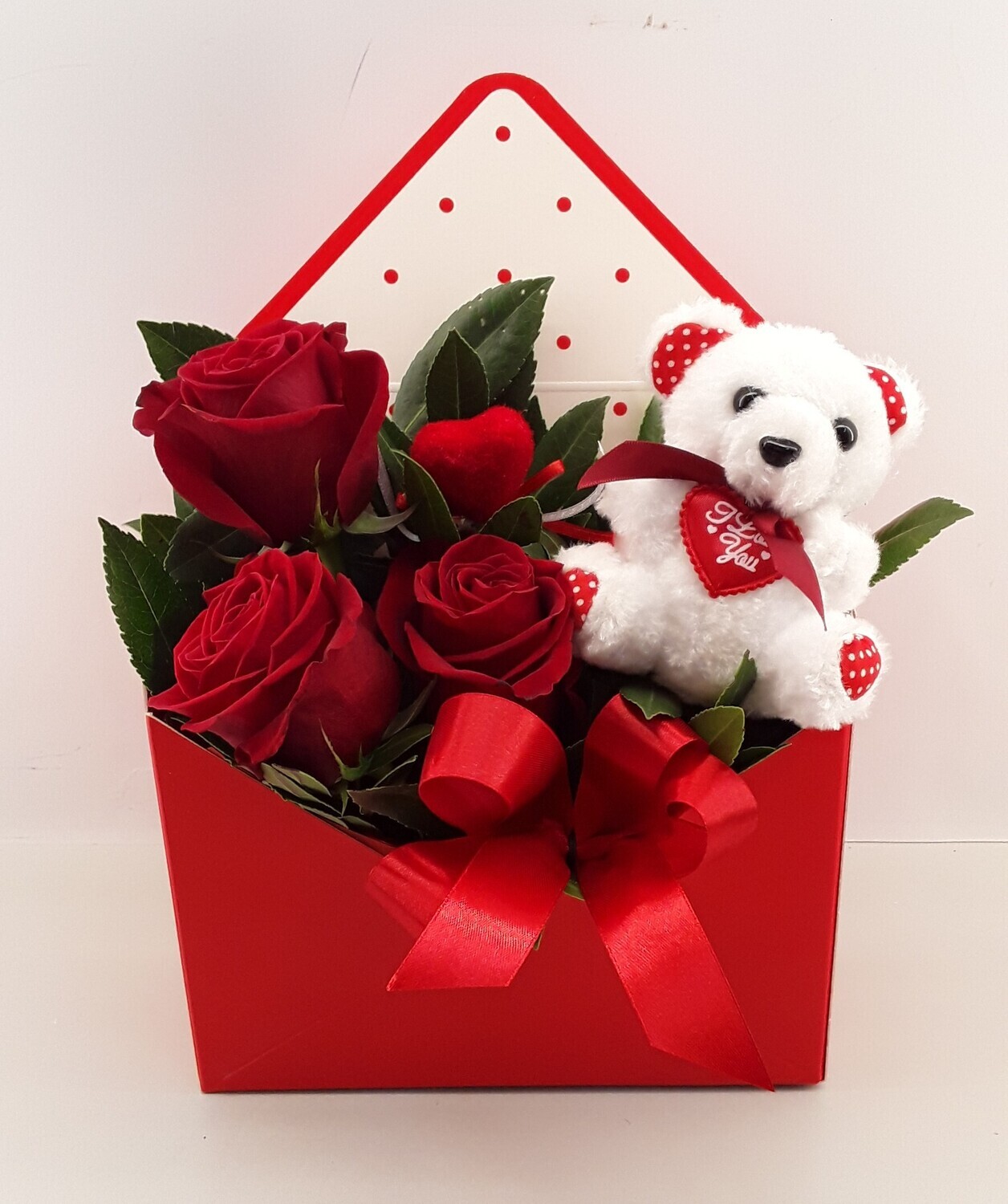 B2410--Red roses in red letter box!!!