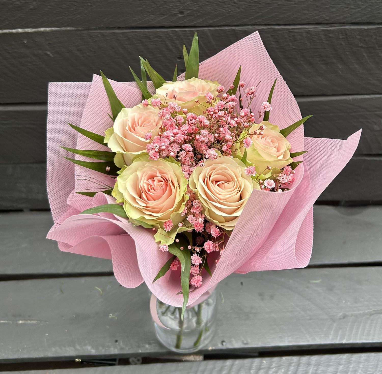 Bouquet With Pink Roses