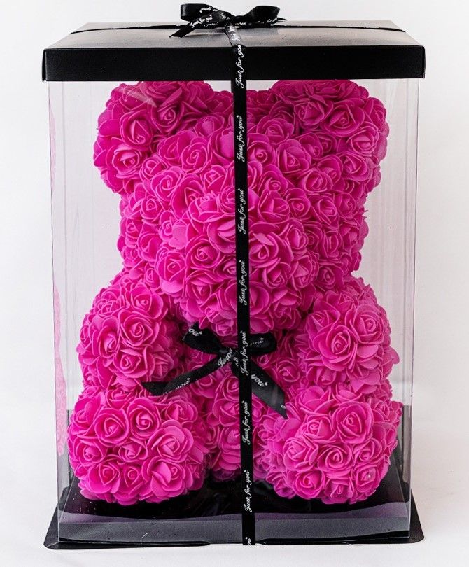 Big Artificial Fuchsia Teddy Bear