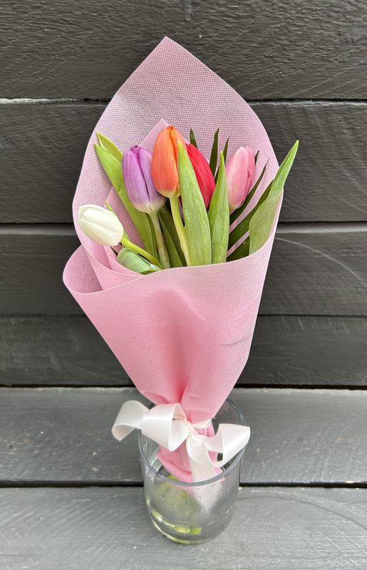 Bouquet with mixed tulips