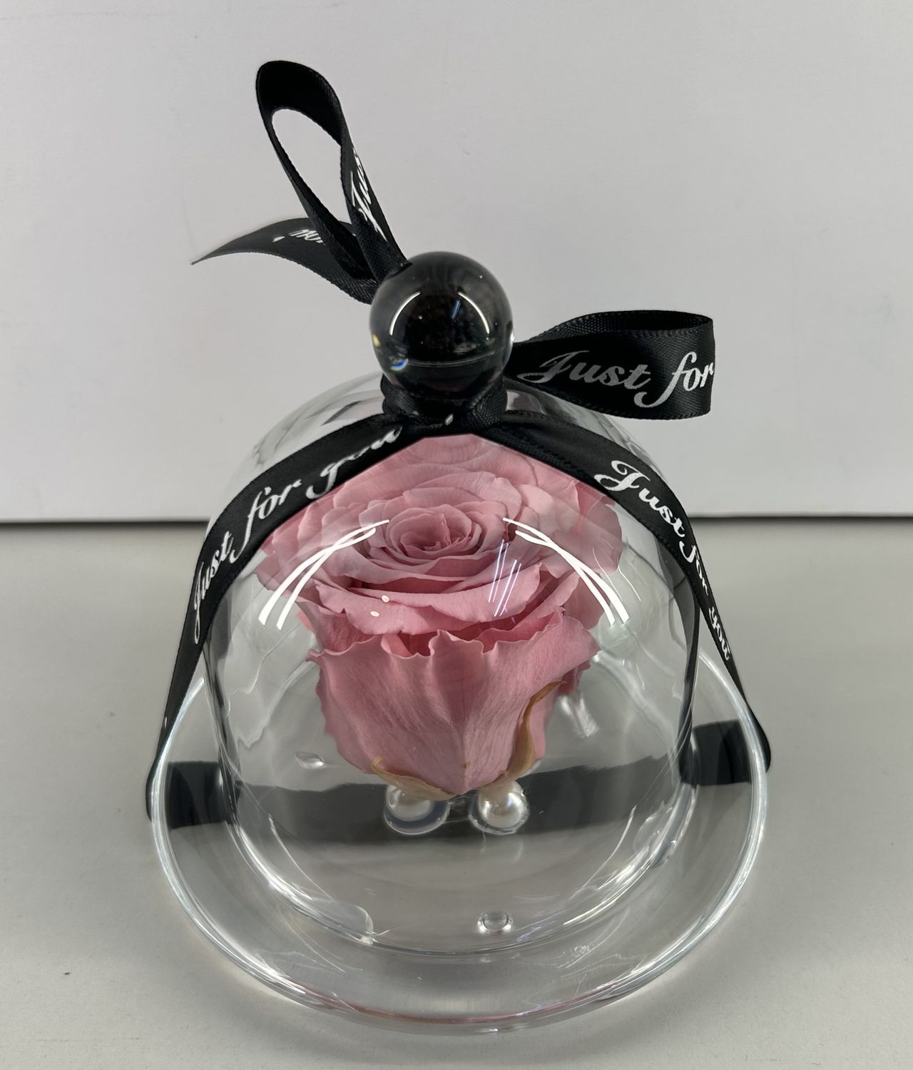 F16 - Bold Pink Forever Rose in glass