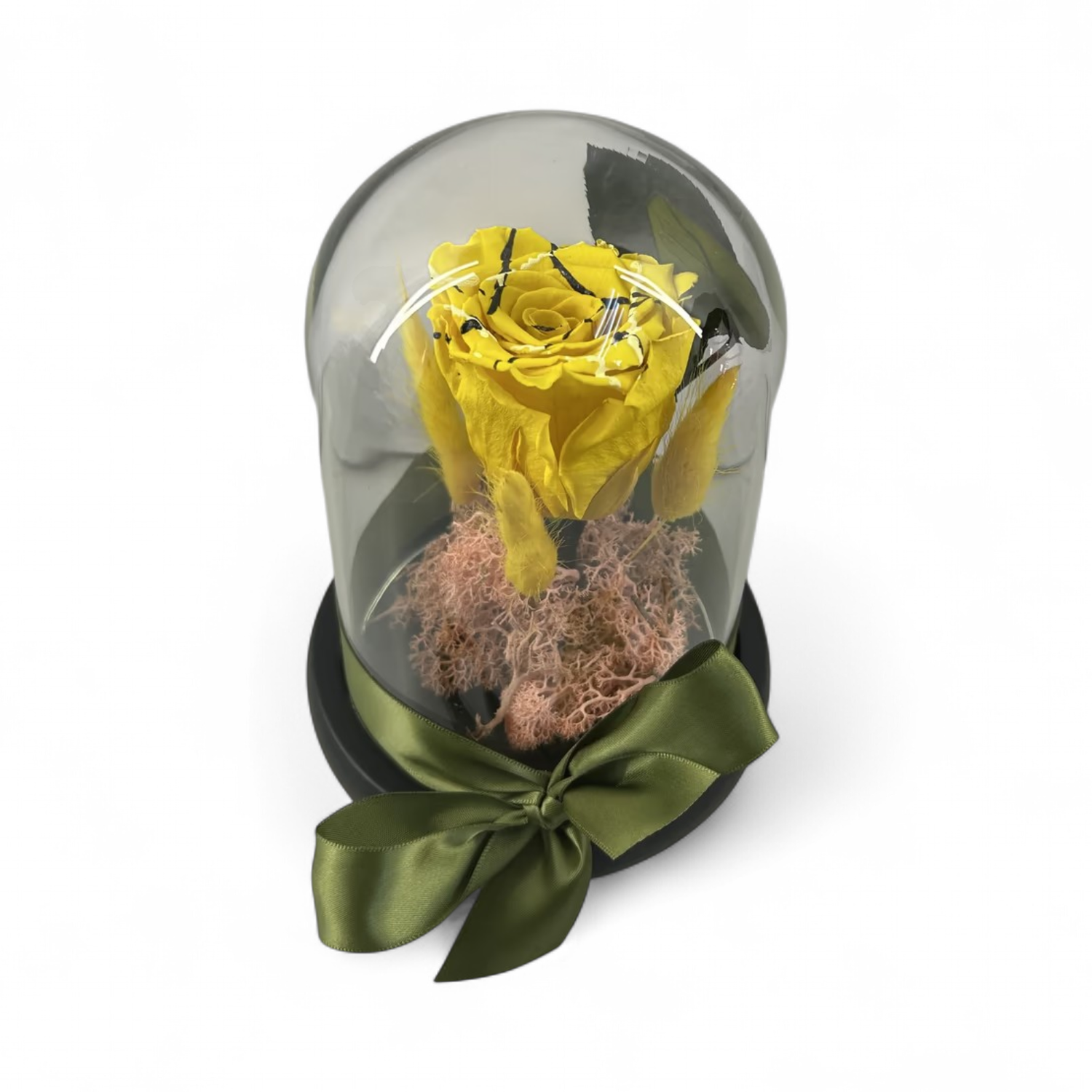 F23 - Yellow Forever Rose in glass