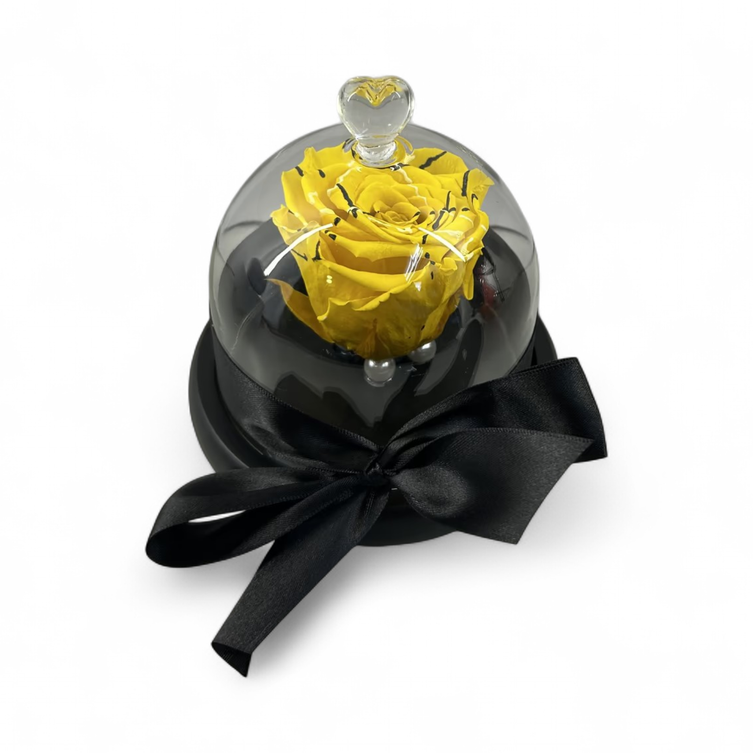 F22 - Yellow Forever Rose in glass