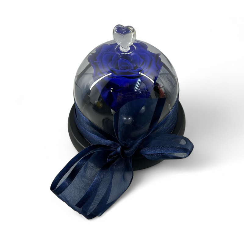 F31 - Blue Forever Rose in glass