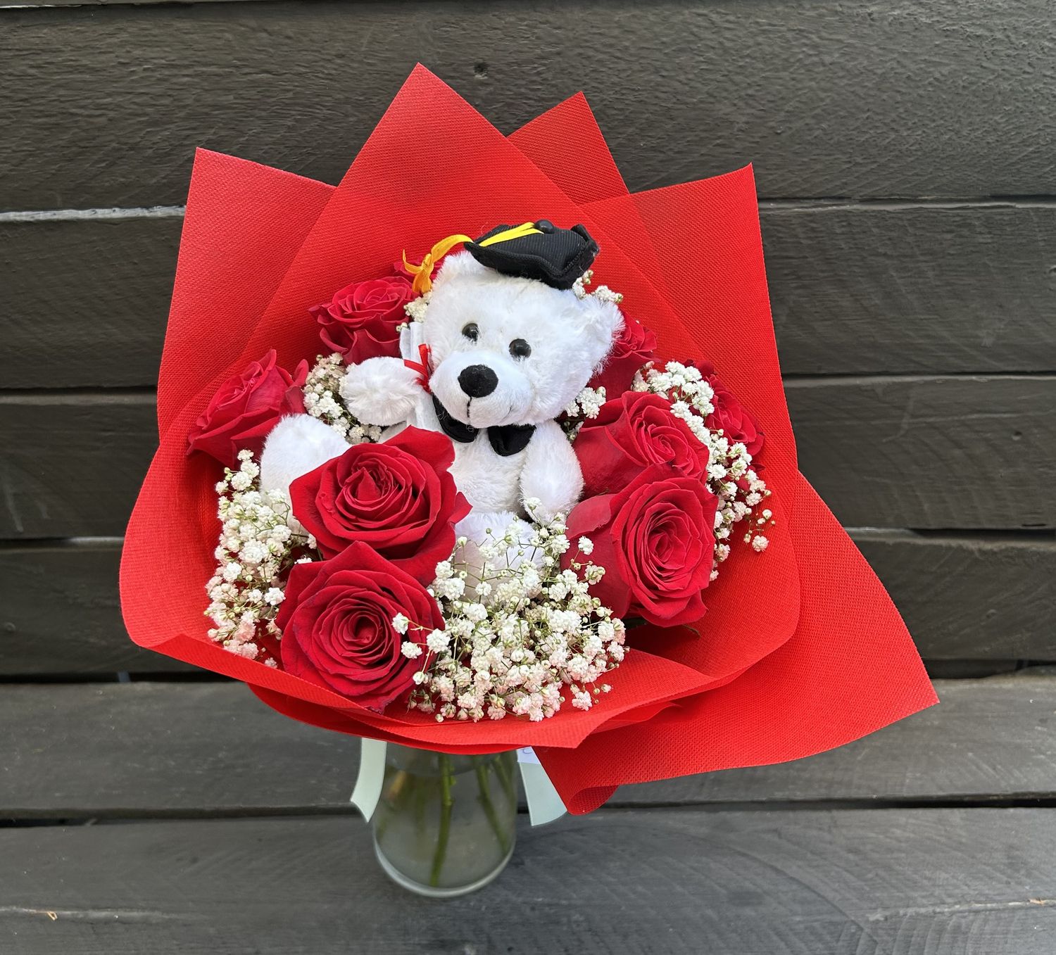 B08 - Graduation Bouquet with Teddy