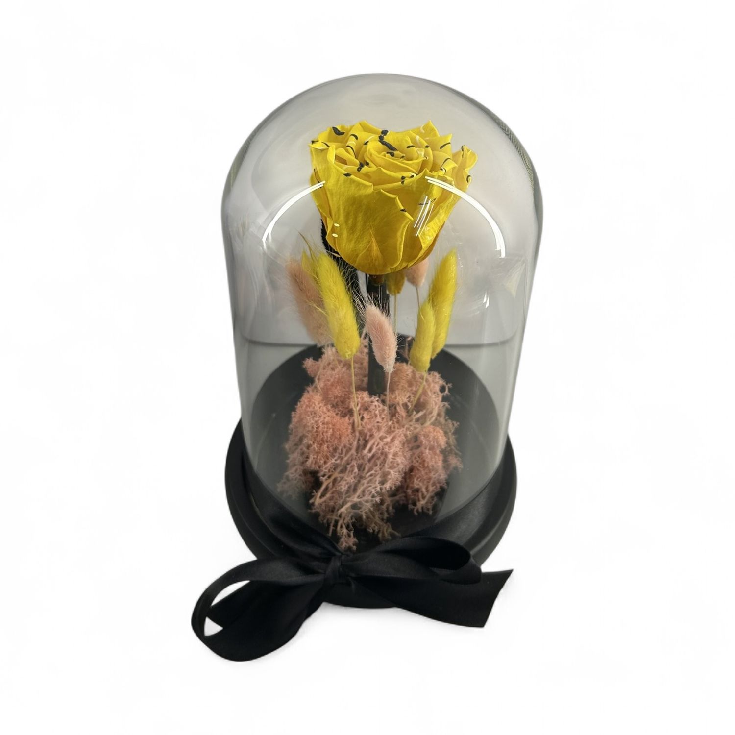 F43 - Yellow Forever Rose in glass