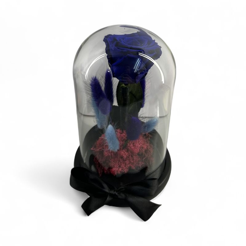 F42 - Blue Forever Rose in glass
