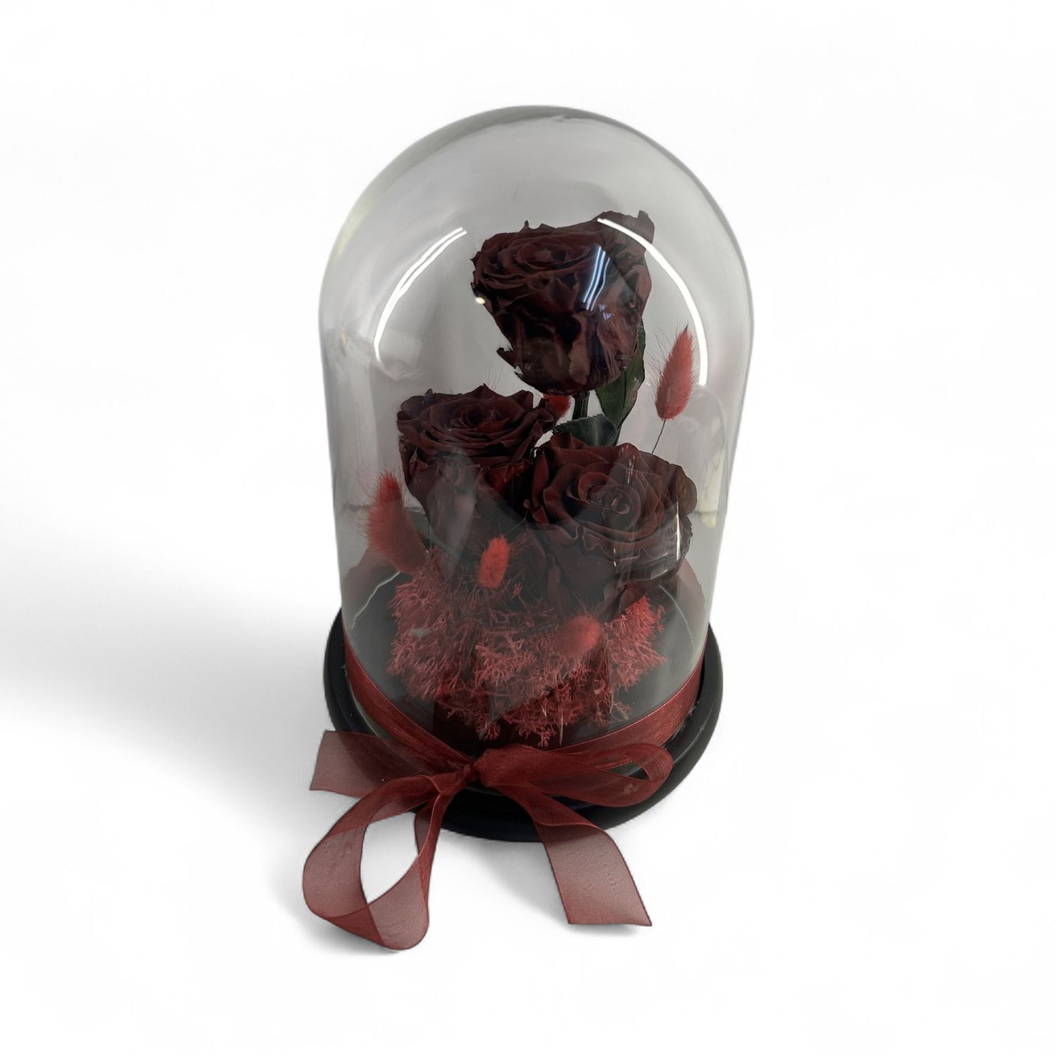 F46 - 3 Bordo Forever Rose in glass