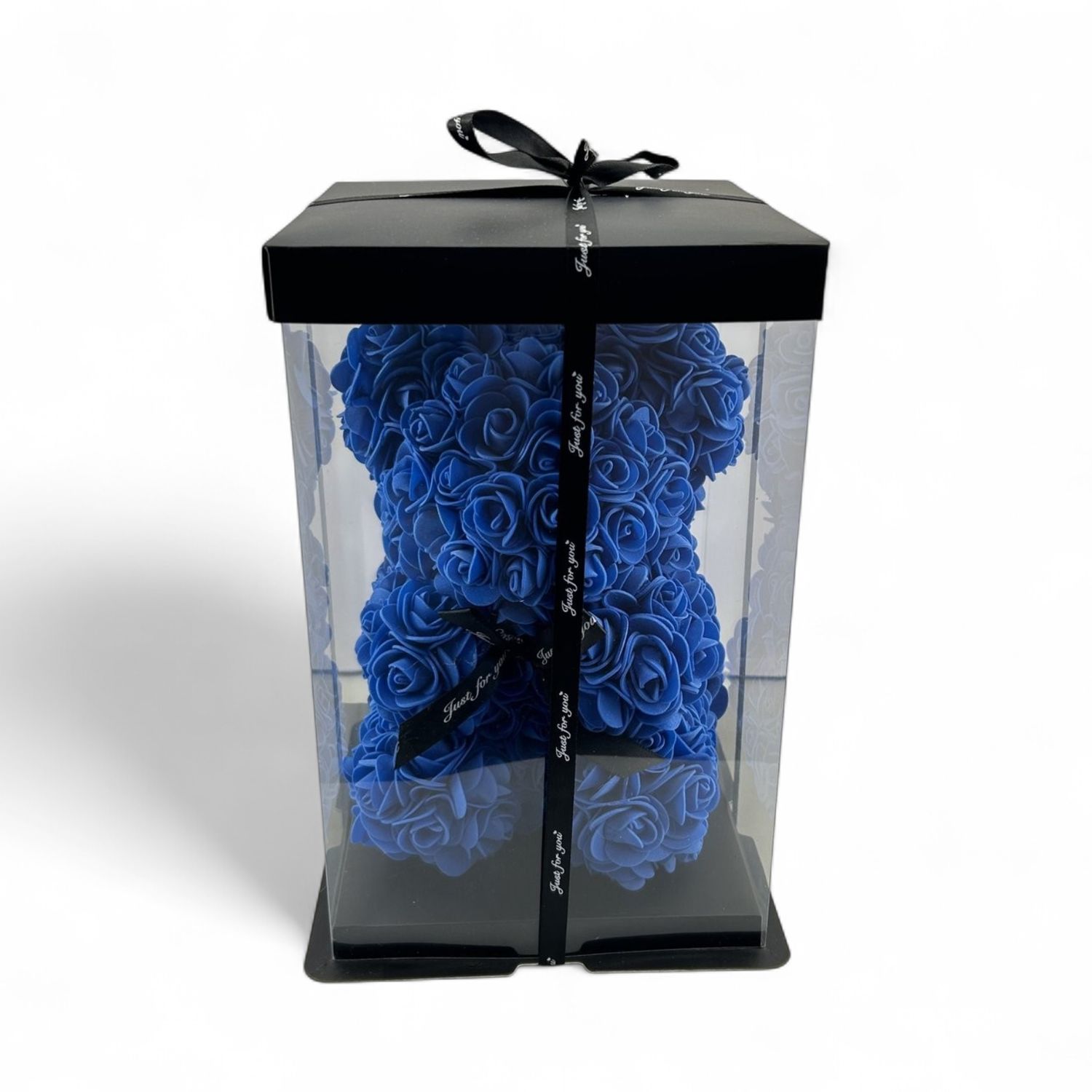 Blue Artificial Rose Teddy Bear