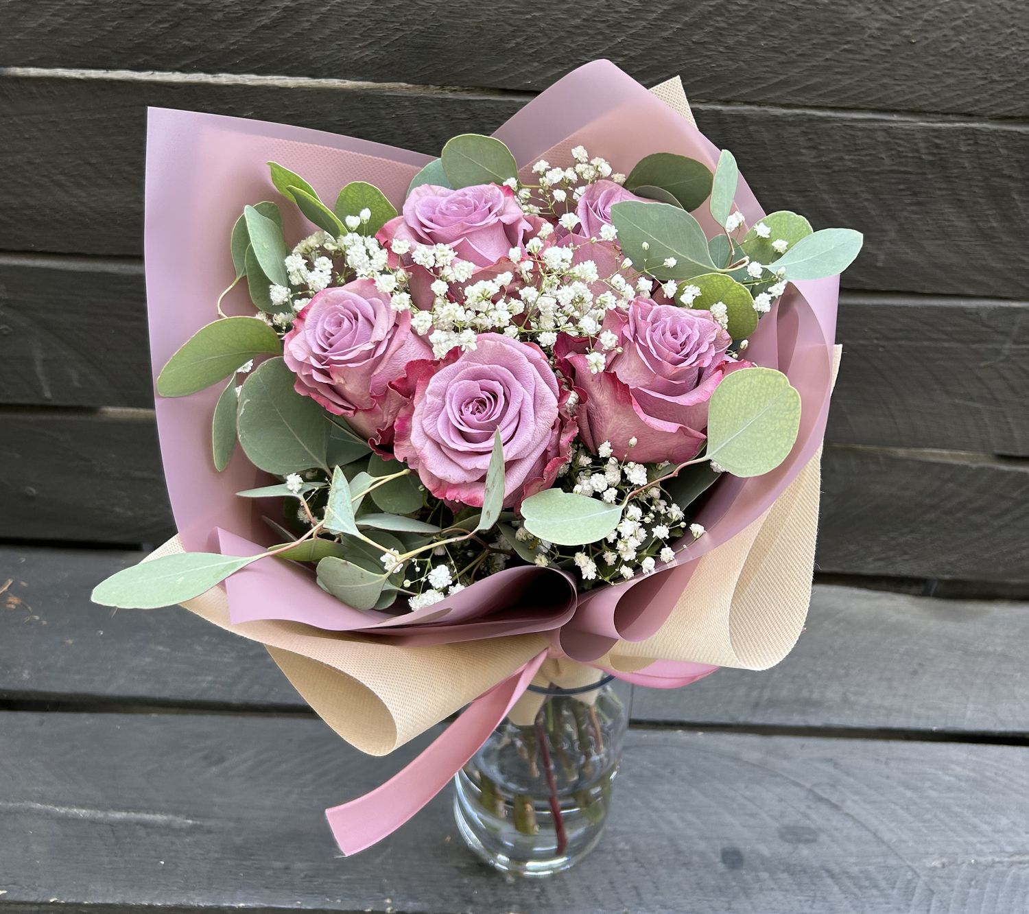 B07 - 5 Purple Roses Bouquet