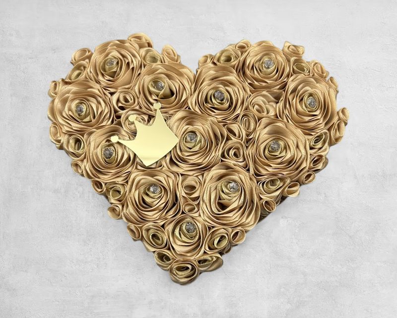 Golden Handmade Heart (20x17cm)