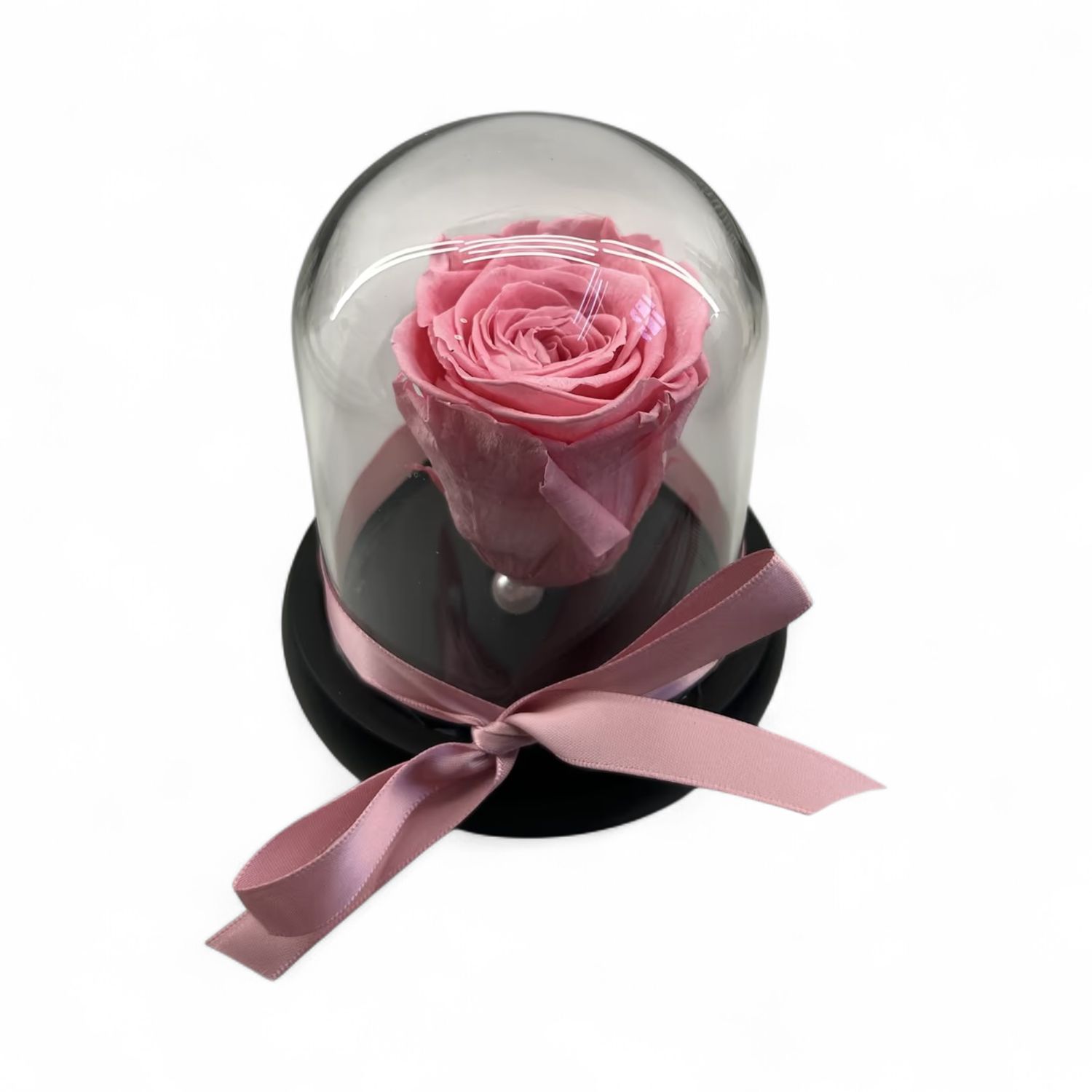 R02 - Pink Forever Rose in glass