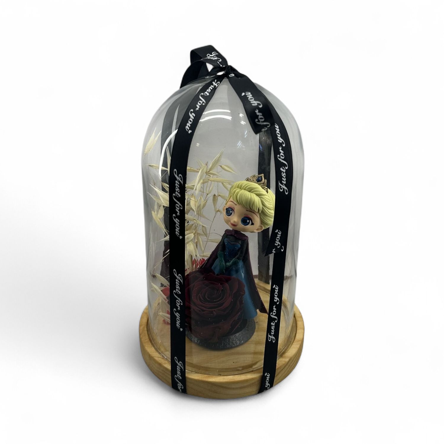 R06 - Princess Red Forever Rose in glass