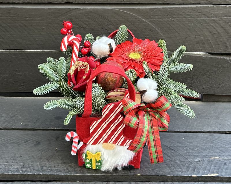 M02- Christmas Bag (Flowers are glittered)