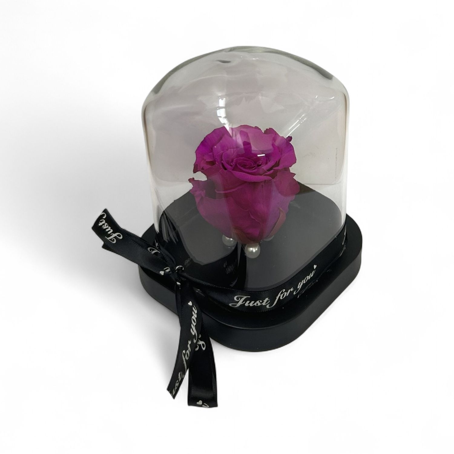 R10 - Purple Forever Rose in glass (12x14,5 CM)