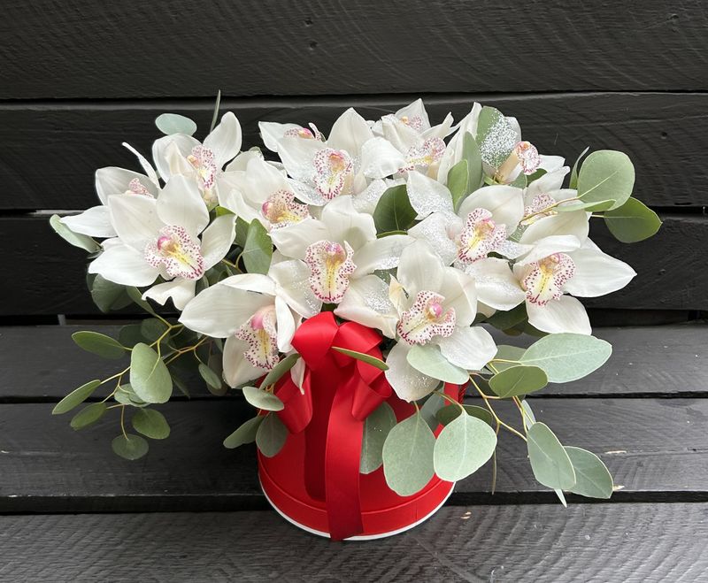 M07 - Orchids in a box (Orchids are glittered)