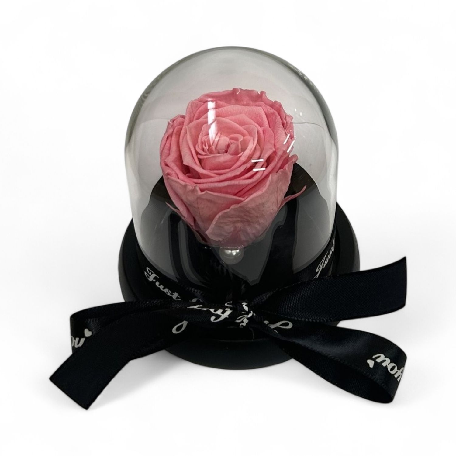 R02 - Pink Forever Rose in glass (10x11 CM)