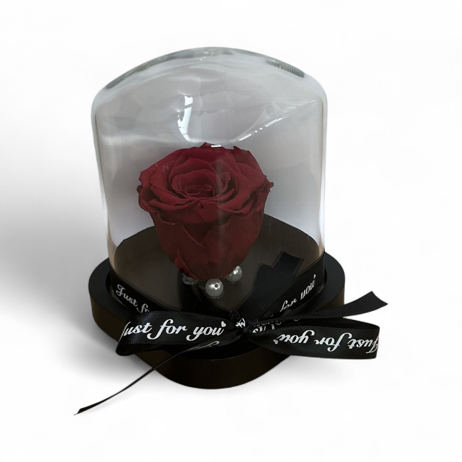 R07 - Bordo Forever Rose in glass (12x14,5 CM)
