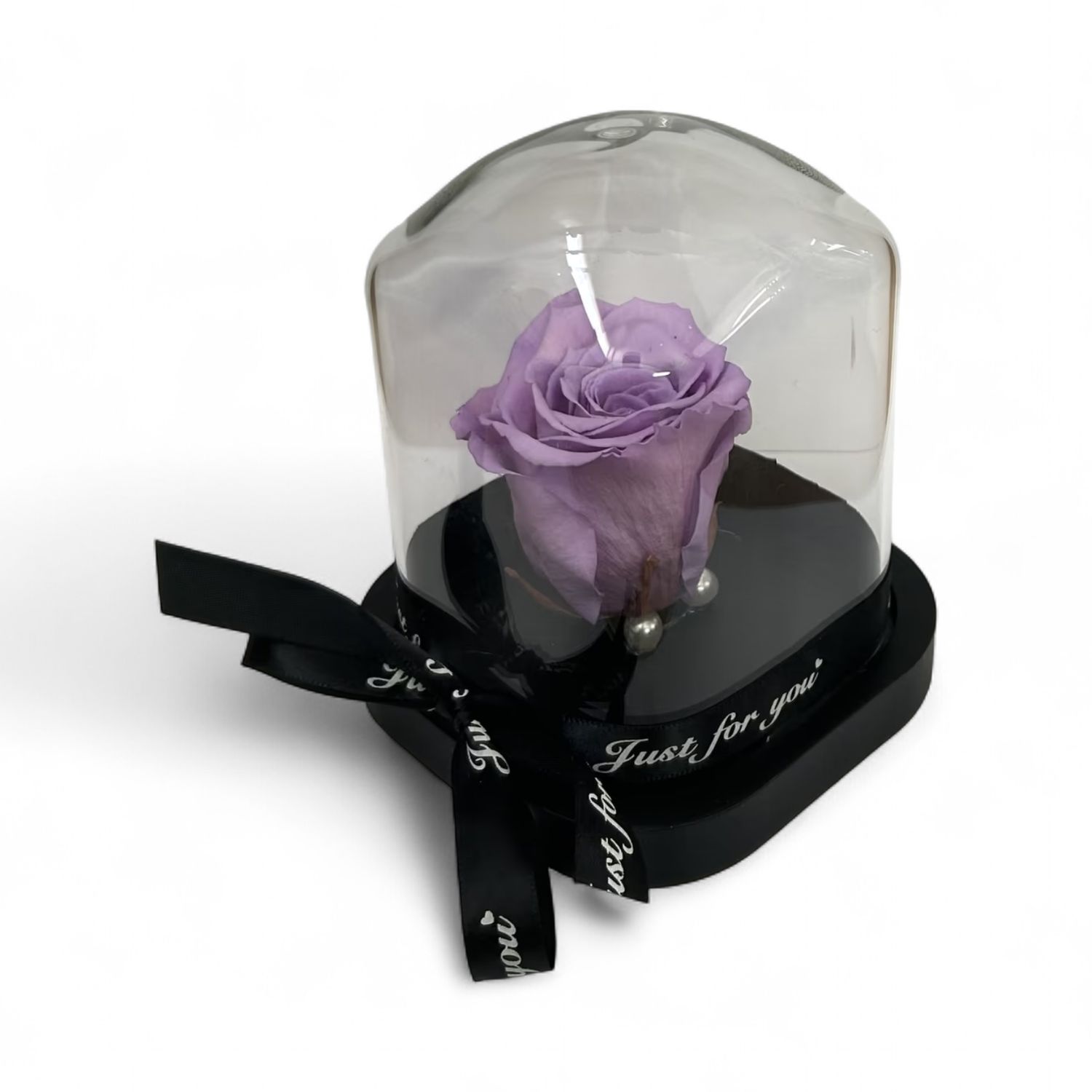 R11 - Lavender Forever Rose in glass (12x14,5 CM)
