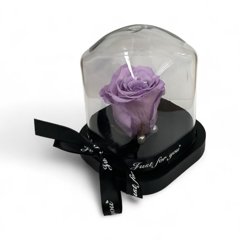 R11 - Lavender Forever Rose in glass (12x14,5 CM)